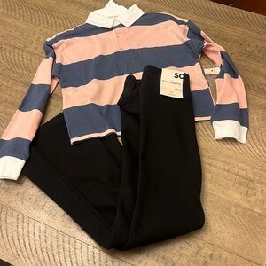 New 7/8 set 7 top and 8 fleece lined flare pants